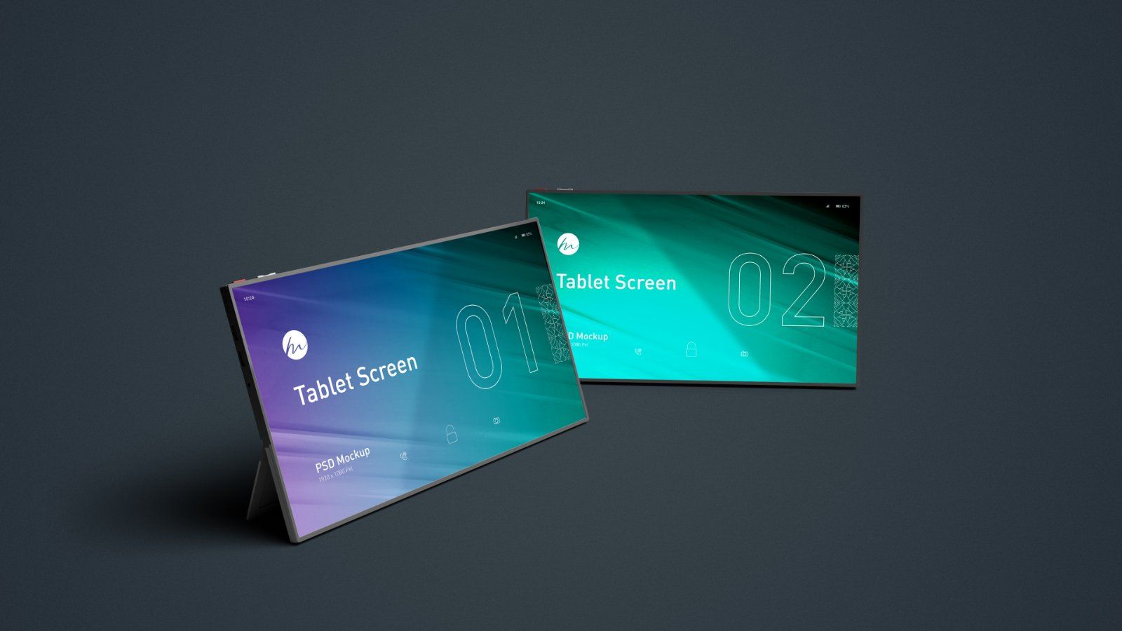 Tablet Screen Mockups - 5 PSDs