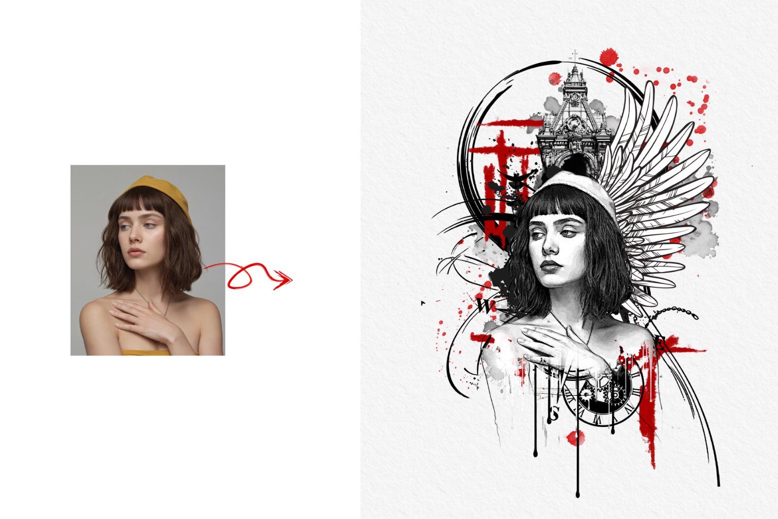 Artistic Watercolor Tattoo Art