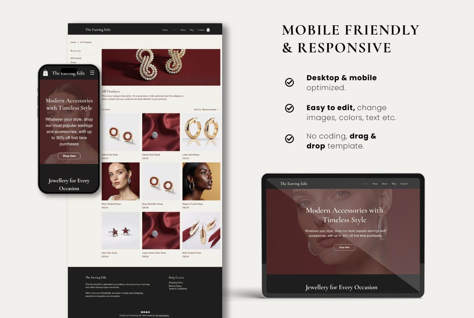 Wix eCommerce Jewelry Website Template
