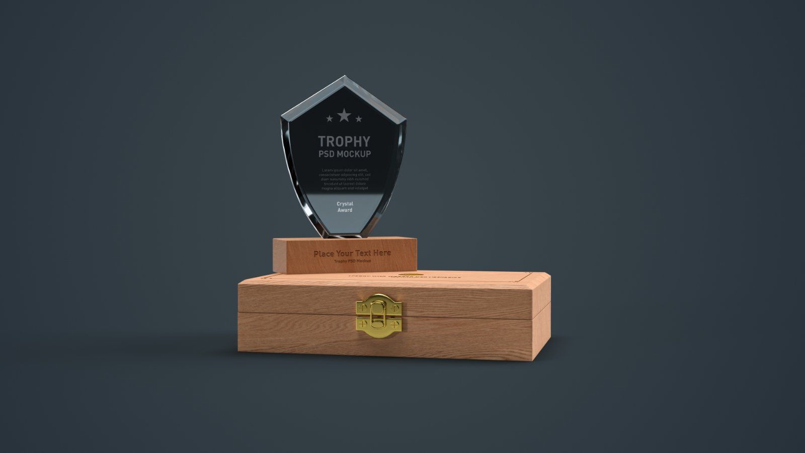 Shield Shape Crystal Award Trophy - 4 PSDs — image 3