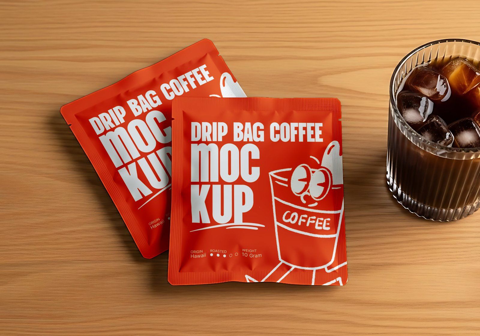 Premium Orange Cafe Coffee Mockup