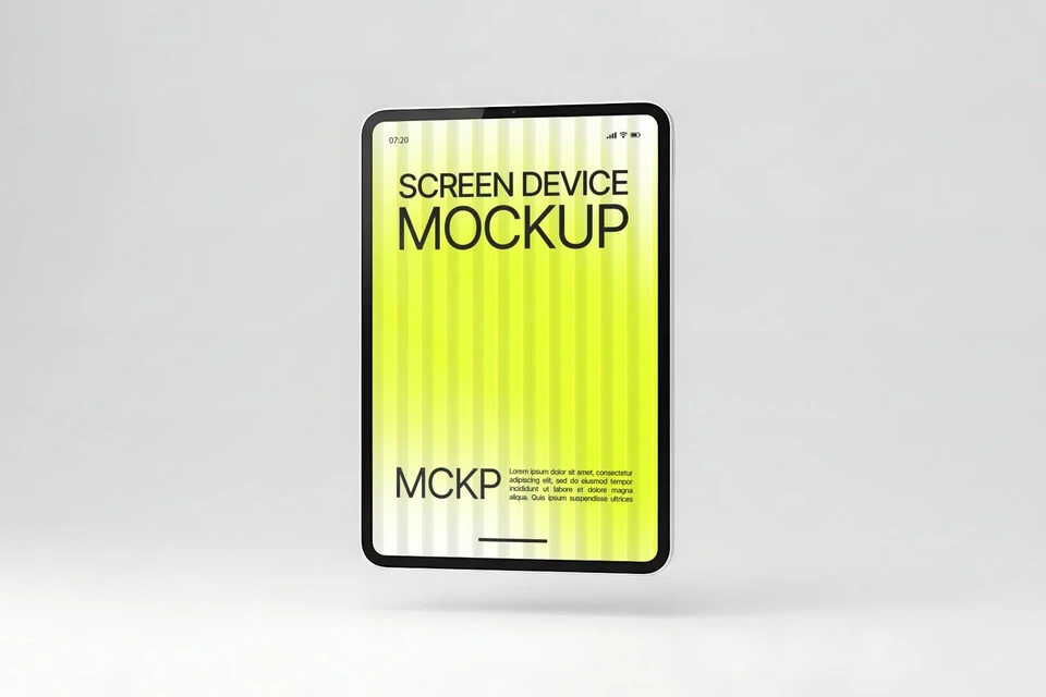 Tablet Screen Mockup – Realistic PSD Template for App & UI Design