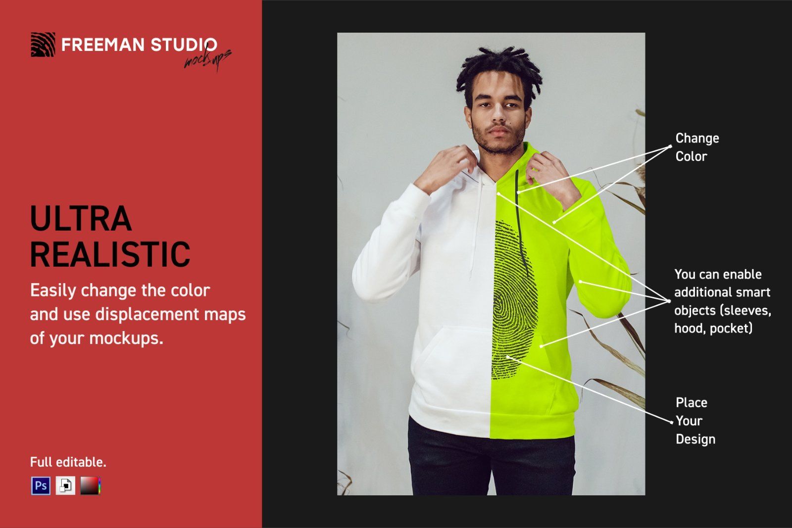 African Men Hoodie Mock-Up Set