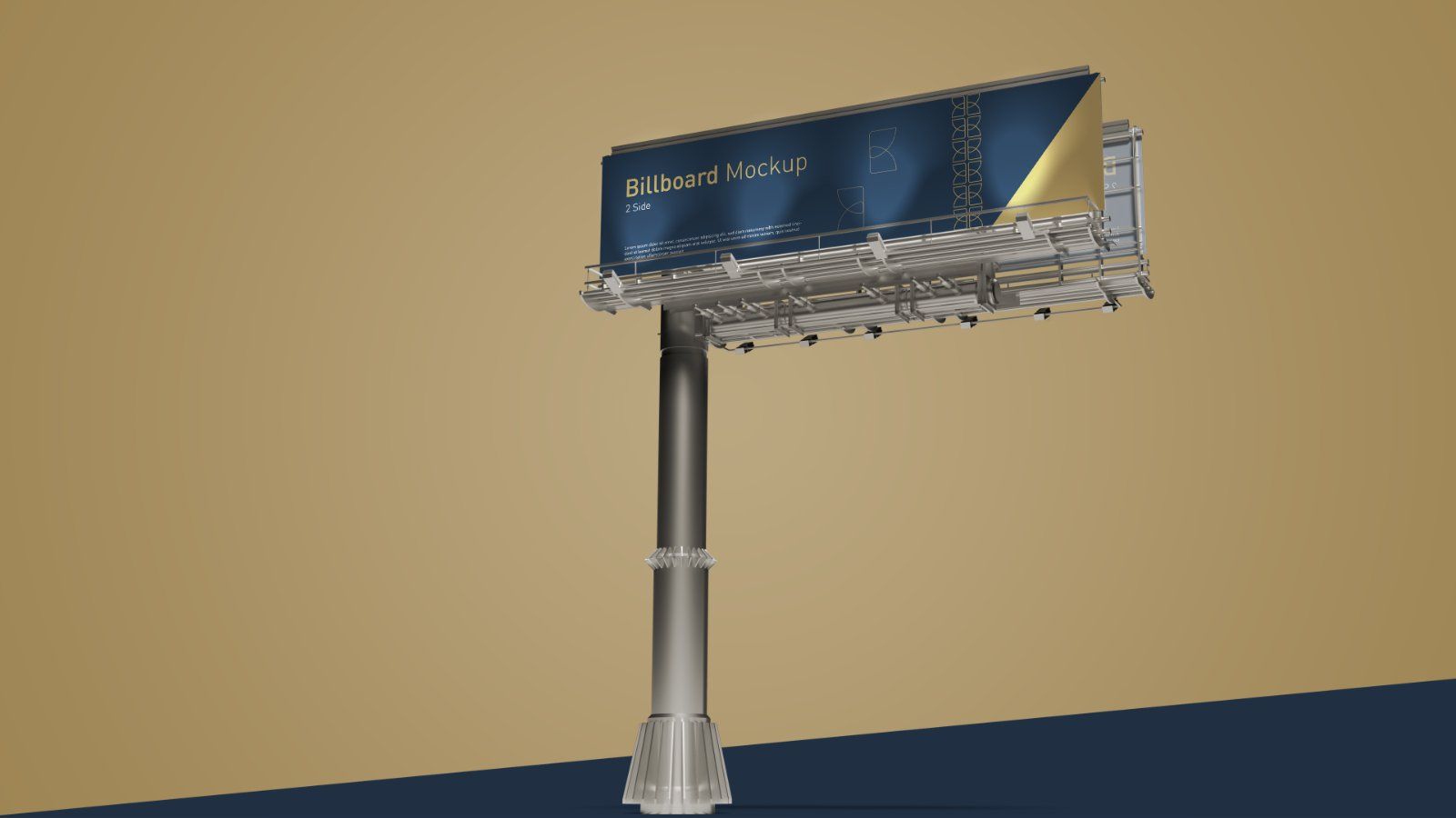 2-Sided Outdoor Billboard Mockup – 6 PSD Files, Double-Sided Advertising Display Mockup