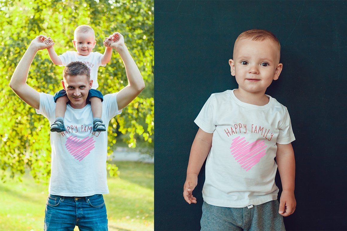 Happy Family T-Shirt Mock-Up