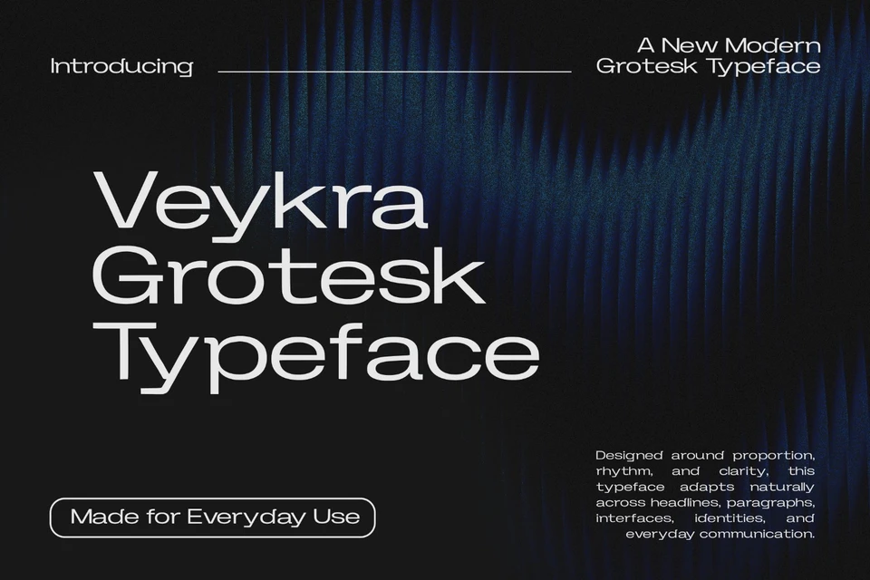 Font Veykra Grotesk — A Modern Grotesk Typeface
