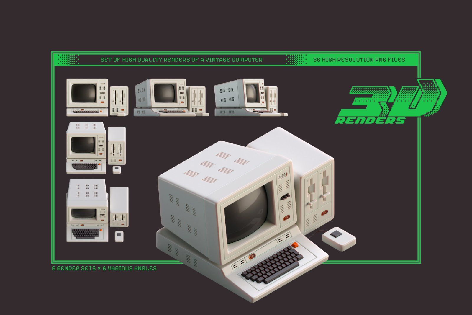 Vintage Computer PNG Set — image 1