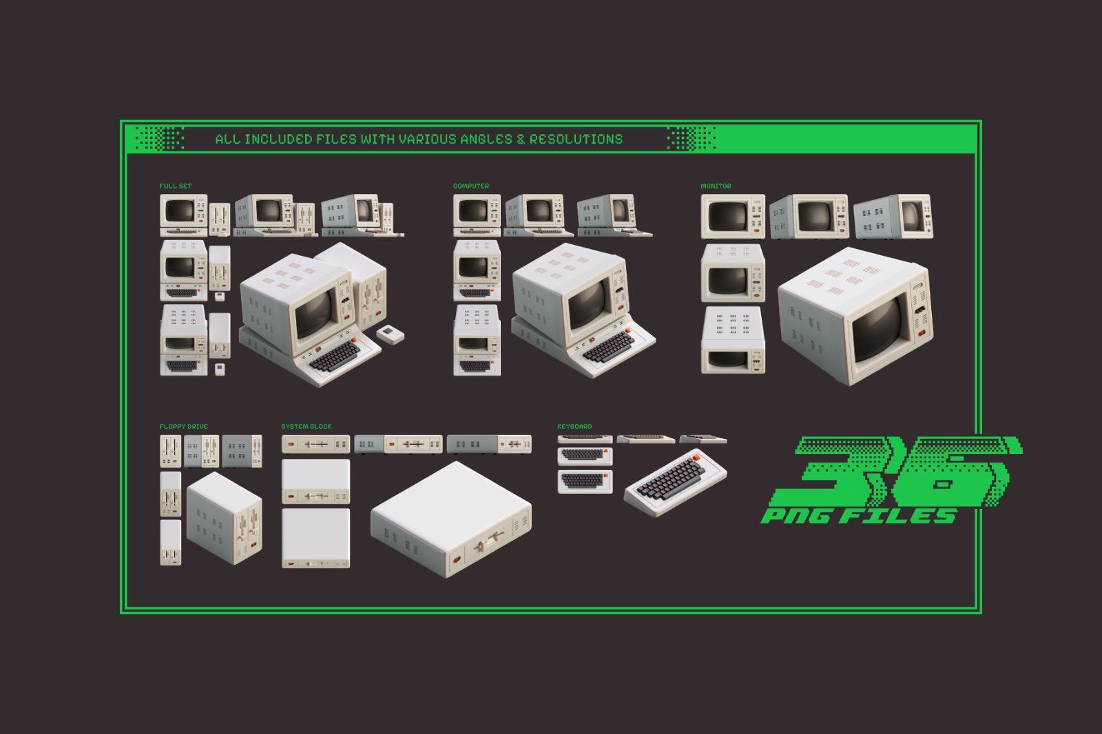Vintage Computer PNG Set — image 3