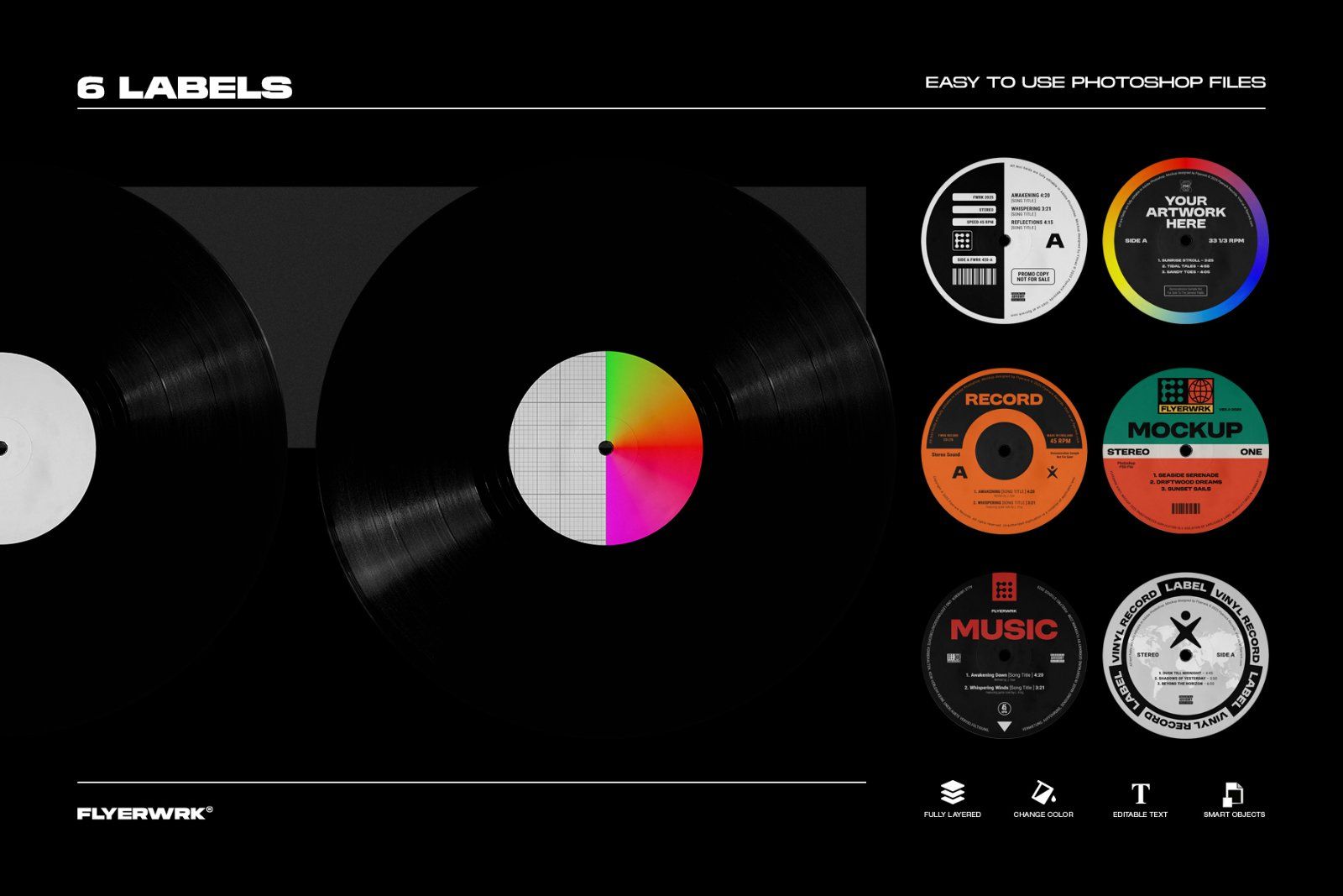 Retro Vinyl Record Mockup Bundle