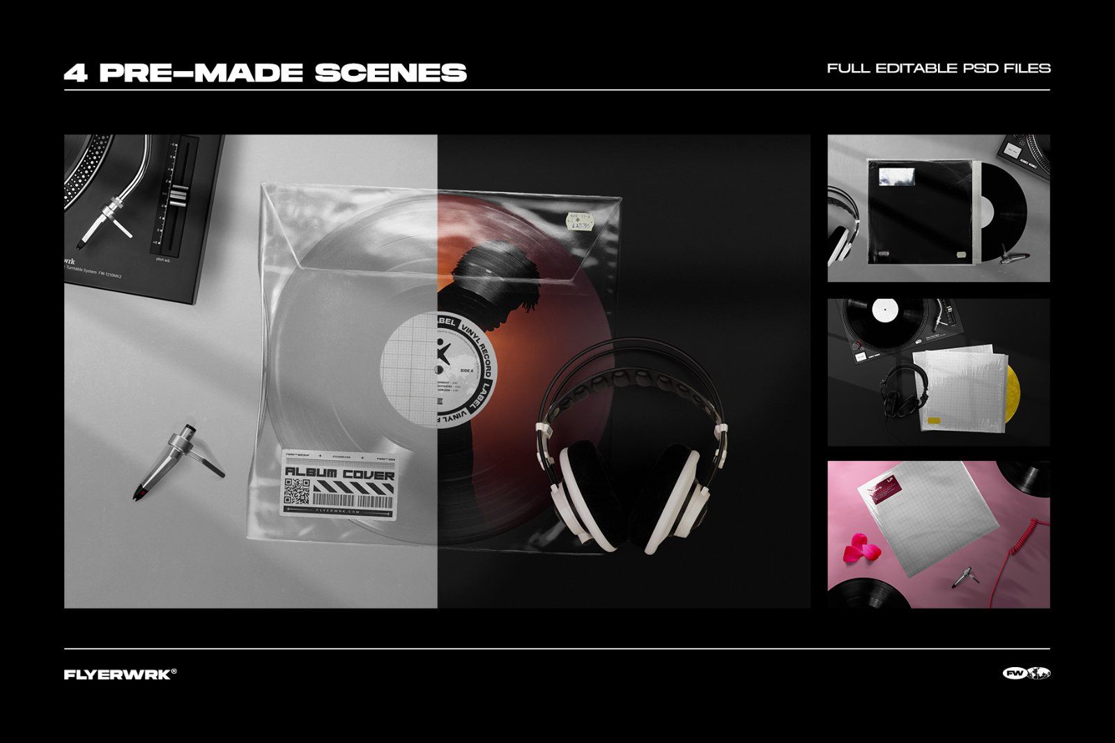 Retro Vinyl Record Mockup Bundle