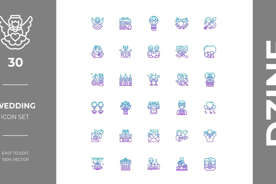 Wedding Icons - Pack of 30 icons