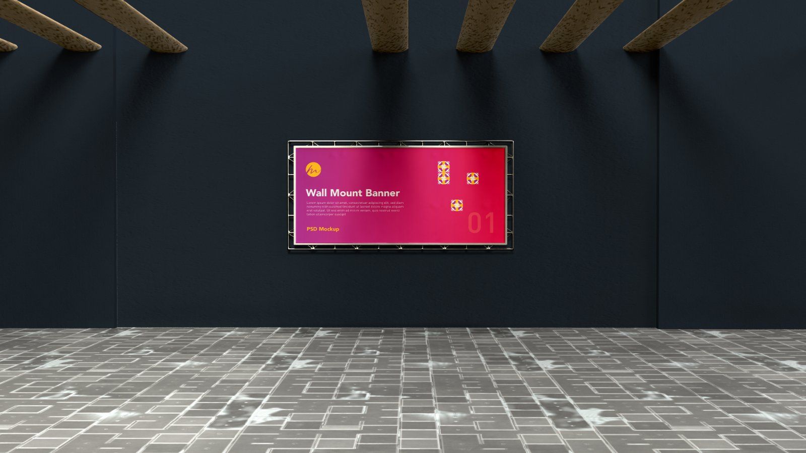 Wall Mounted Banner Billboard Mockup – 5 PSD Bundle