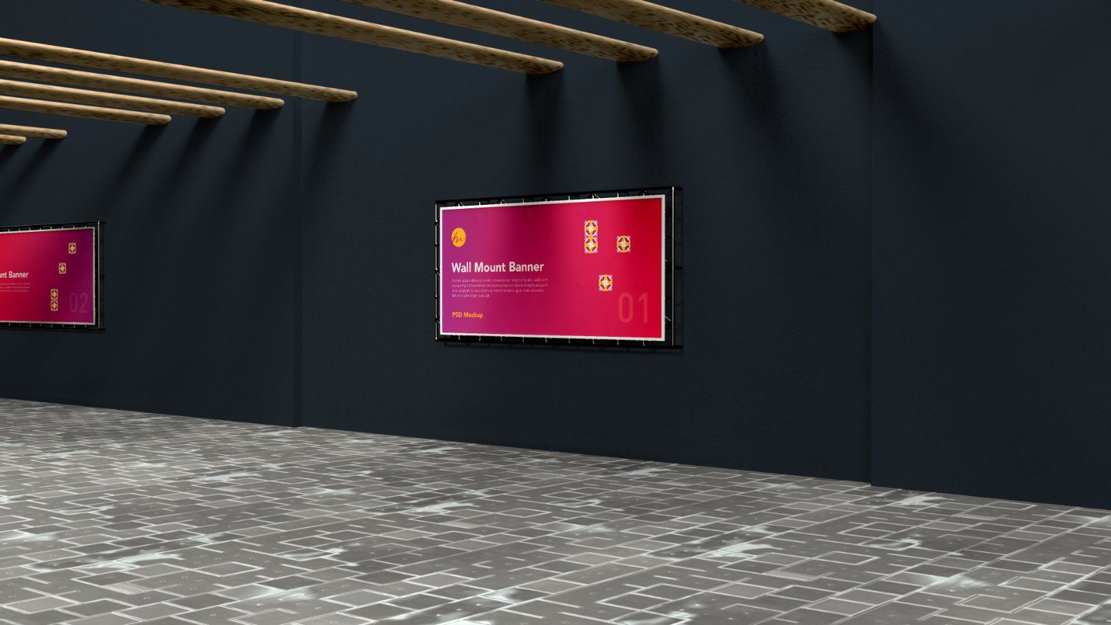 Wall Mounted Banner Billboard Mockup – 5 PSD Bundle