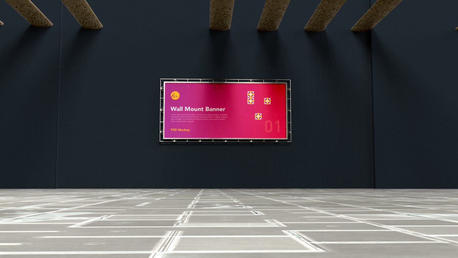 Wall Mounted Banner Billboard Mockup – 5 PSDs