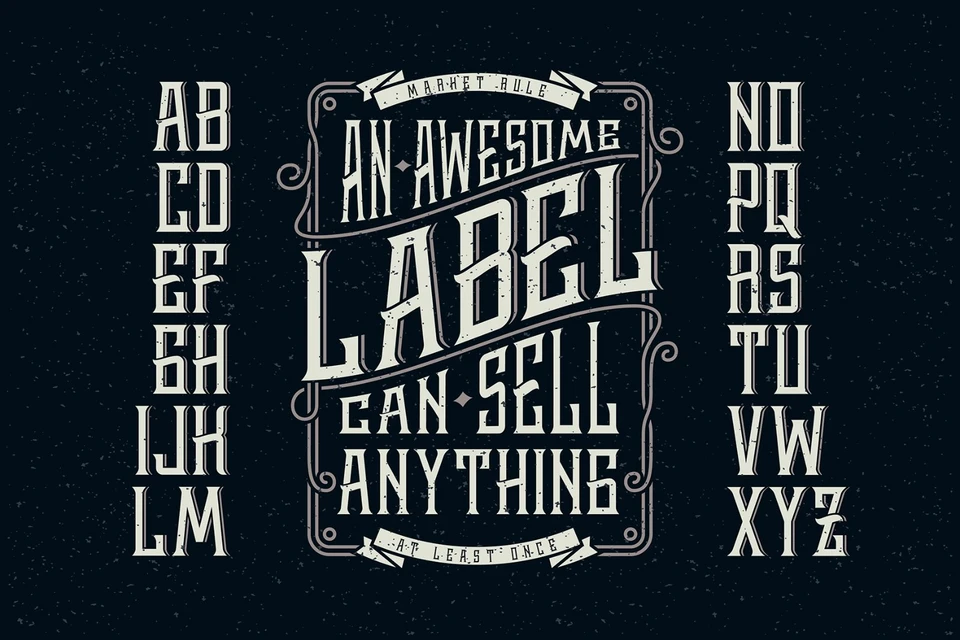 Whiskey Label Font with Bonus Graphics