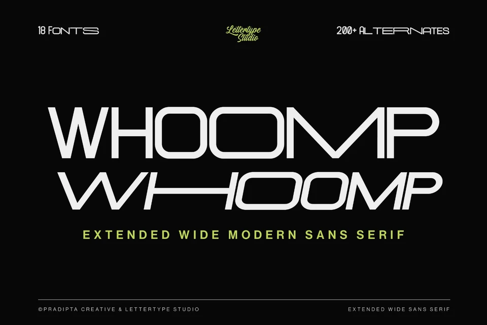 Whoomp Extended Wide Modern Typeface