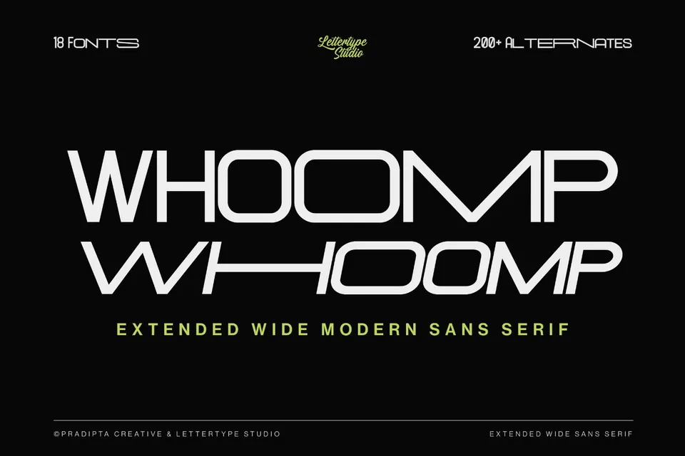 Whoomp Extended Wide Modern Typeface