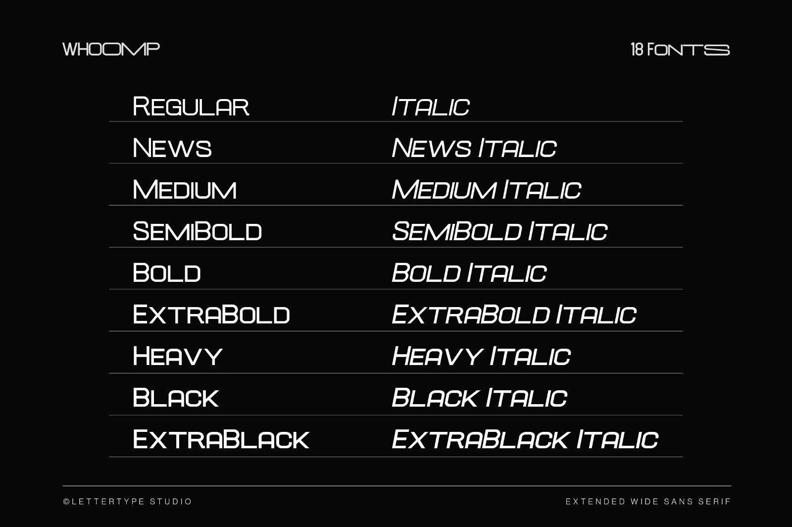 Whoomp Extended Wide Modern Typeface — image 2