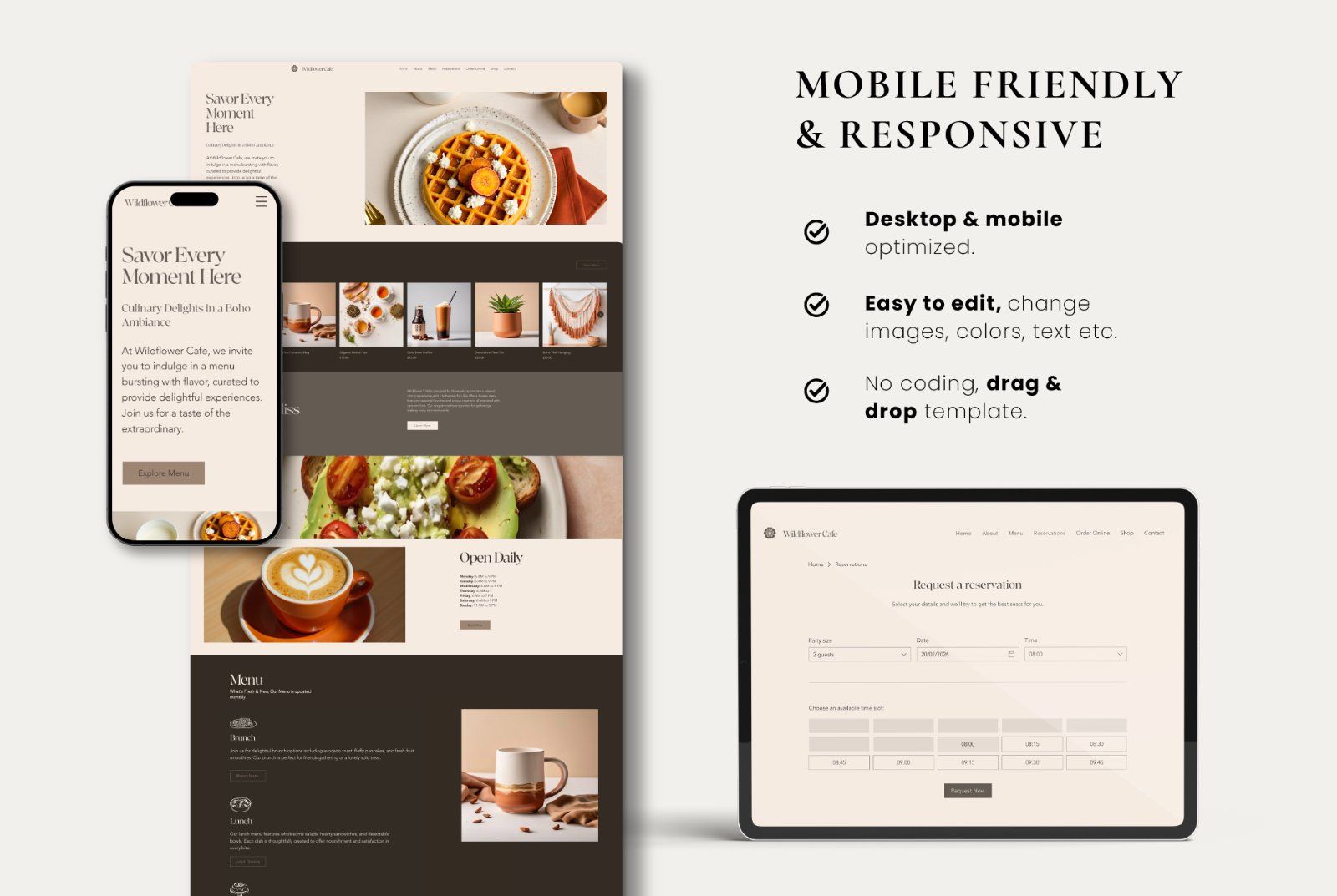 Wix Cafe, Restaurant & Takeaway Website Template