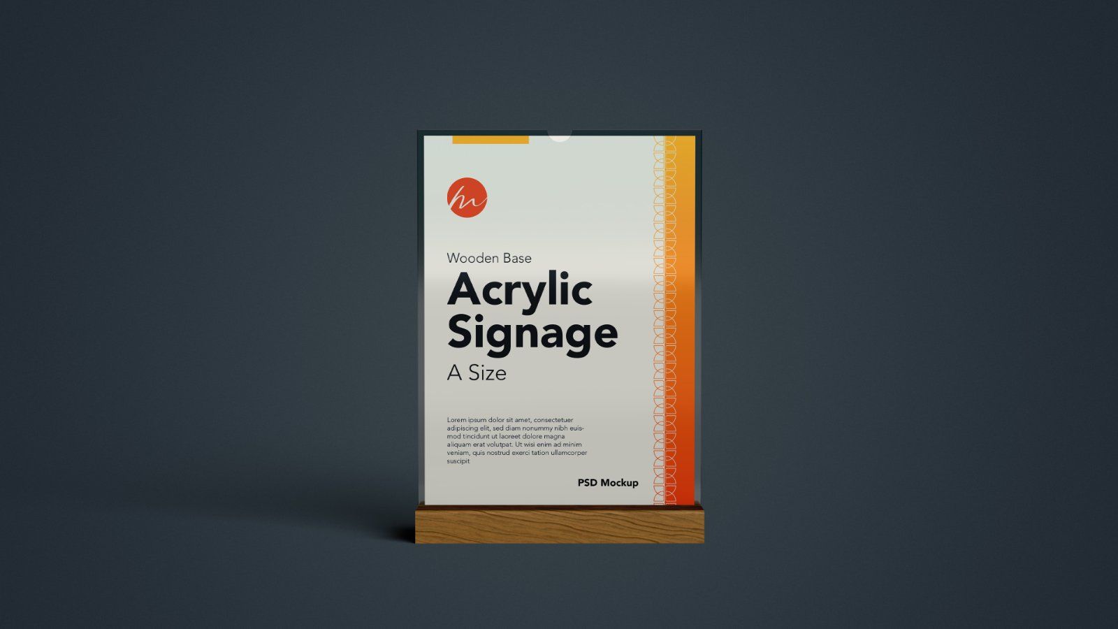 Wooden Base Acrylic Sign Holder Mockup - 7PSDs