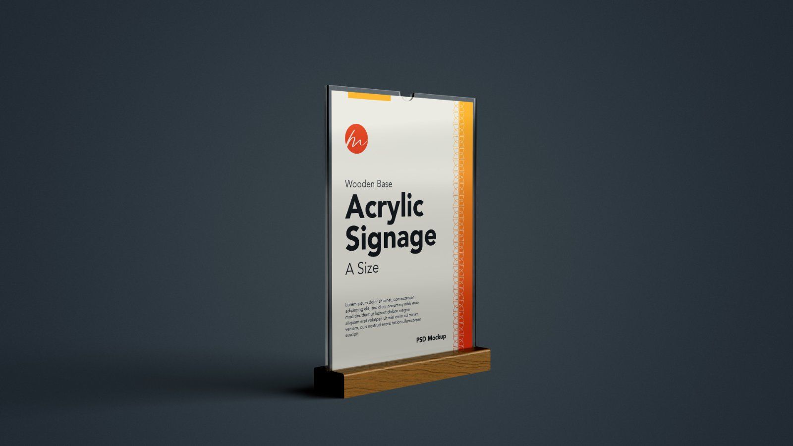 Wooden Base Acrylic Sign Holder Mockup - 7PSDs