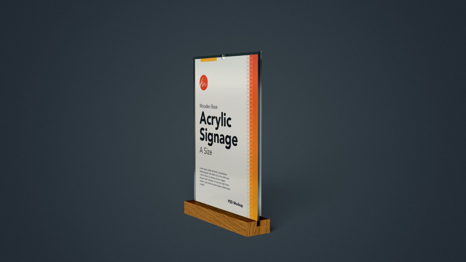 Wooden Base Acrylic Sign Holder Mockup - 7PSDs
