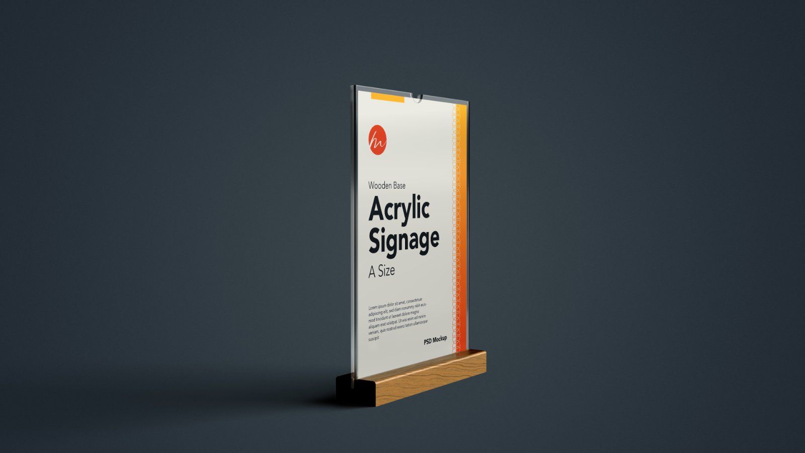 Wooden Base Acrylic Sign Holder Mockup - 7PSDs