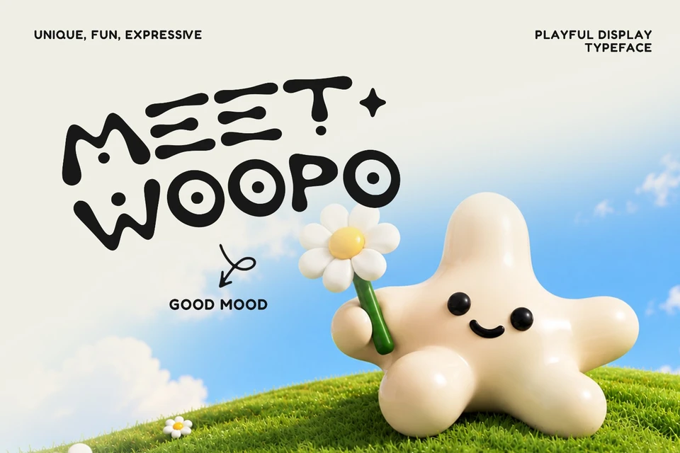 Font Woopo — Playful Display Typeface