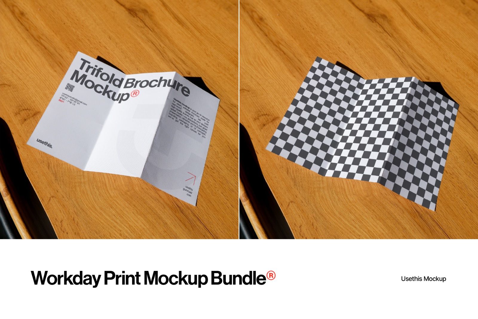 Workday Trifold Brochure & Poster Mockup Bundle (PSD) — image 2