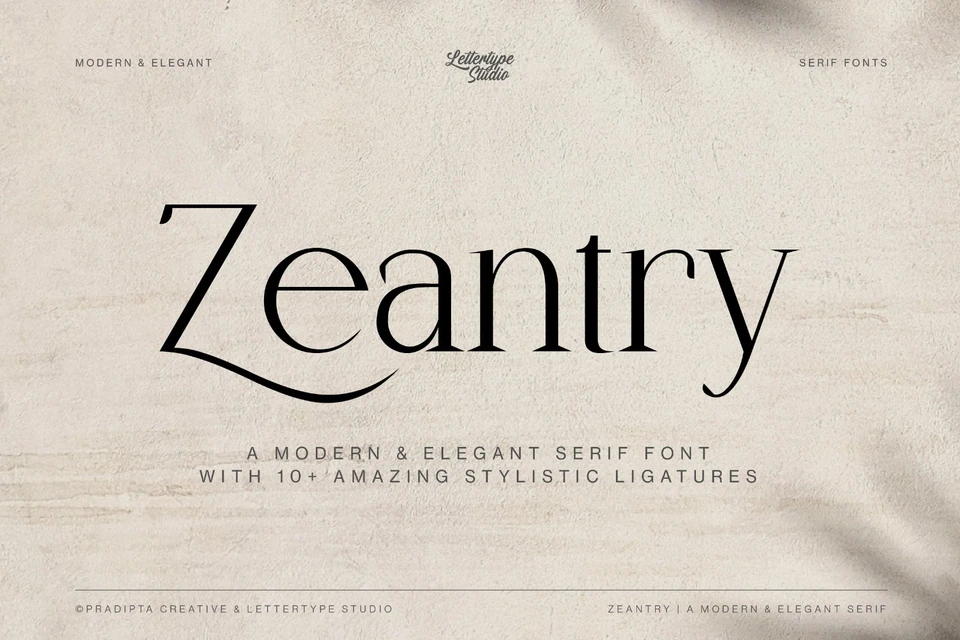 Zeantry a Modern & Elegant Serif
