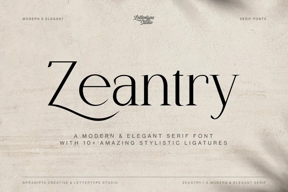 Zeantry a Modern & Elegant Serif