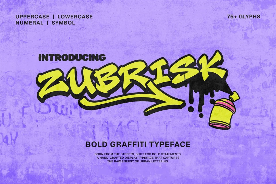 Zubrisk Font– Bold Graffiti Font | Urban Street Art Typeface