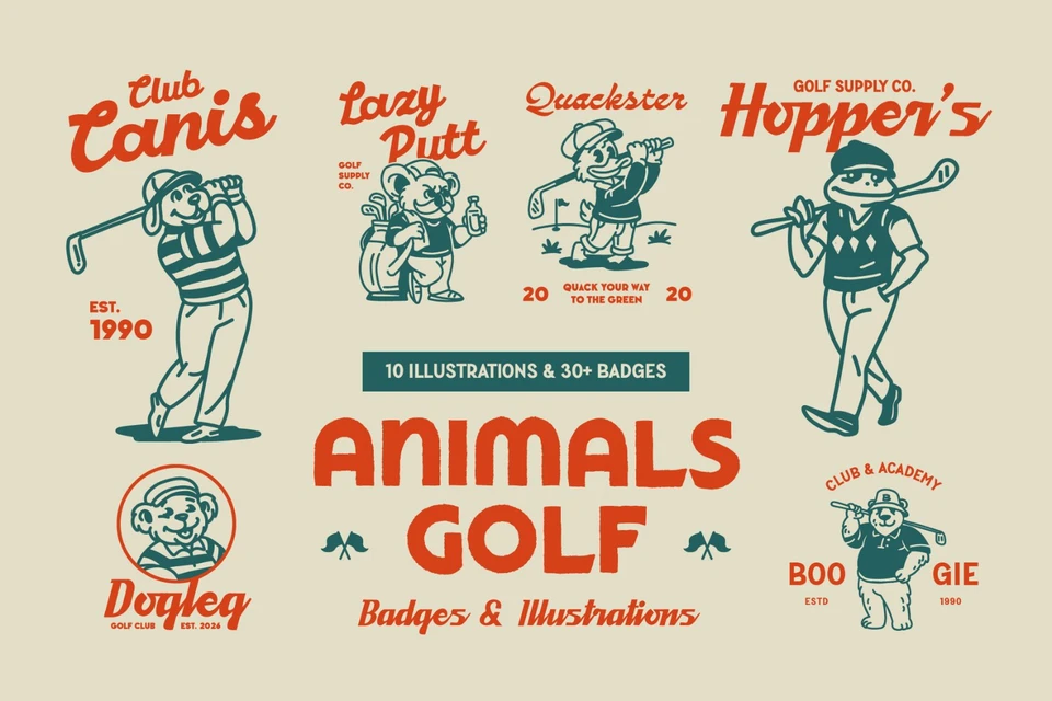 Animals Golf Mascot Bundle