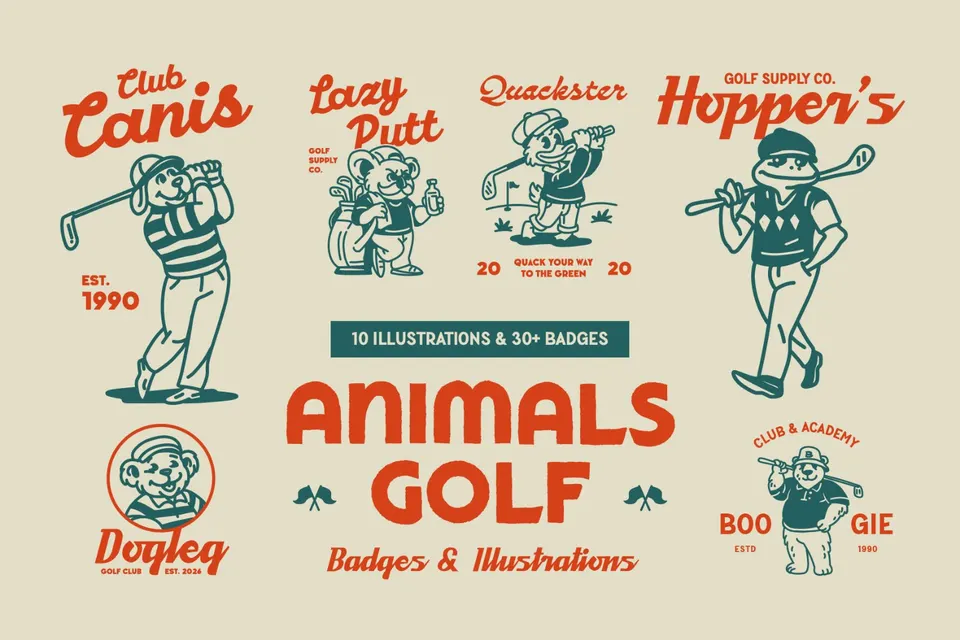 Animals Golf Mascot Bundle