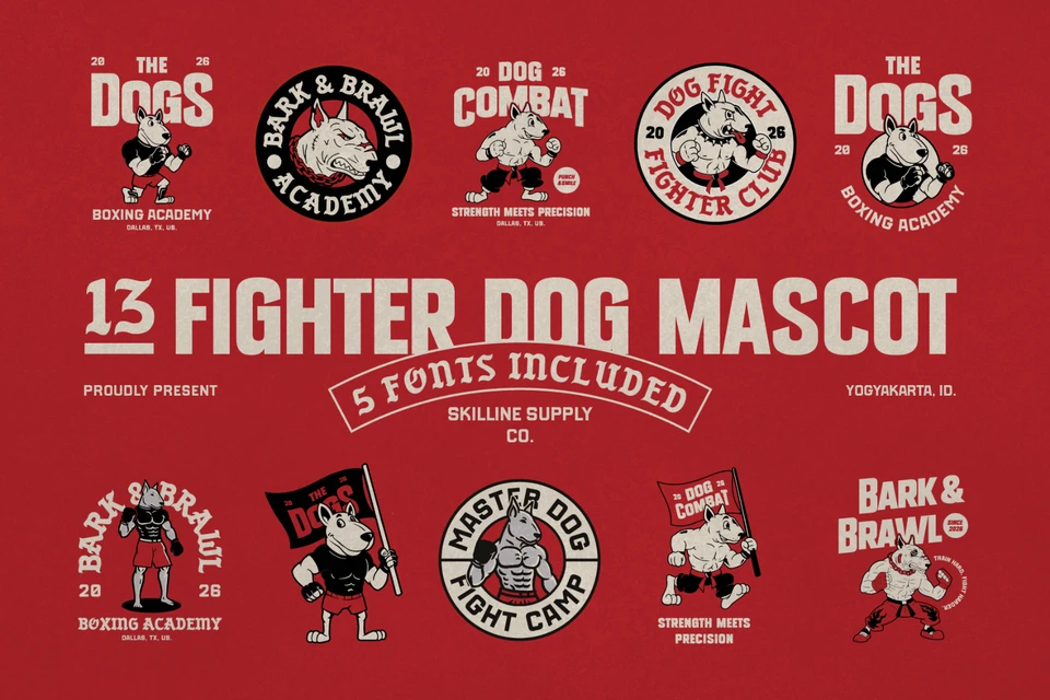 Fighter Dog Mascot
