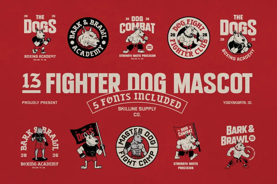 Fighter Dog Mascot