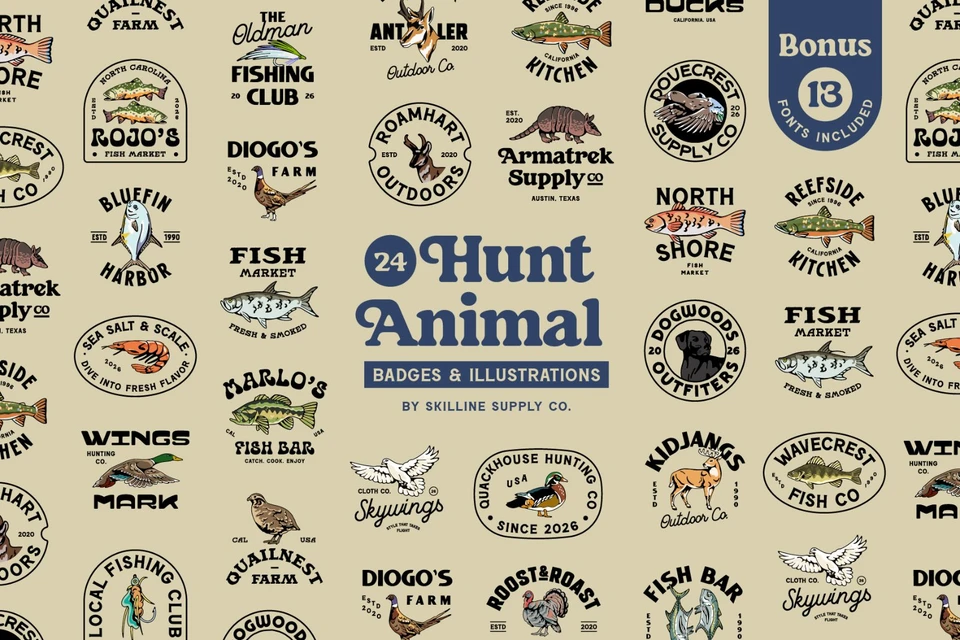 Animal Hunt Badge Collection