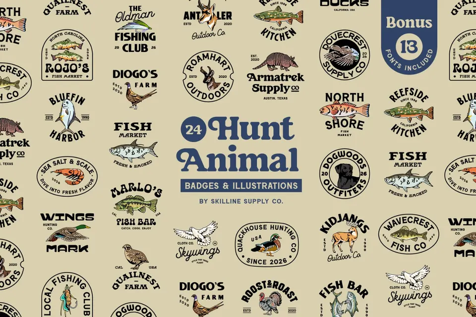 Animal Hunt Badge Collection