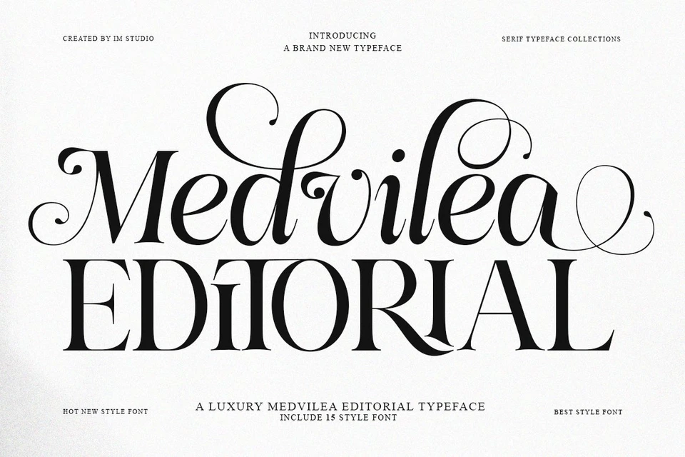 Medvilea Editorial | 15 Style Font