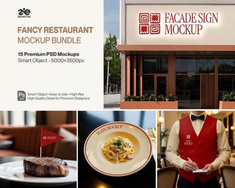 15 Premium Fancy Restaurant Mockup Bundle Restaurant Branding