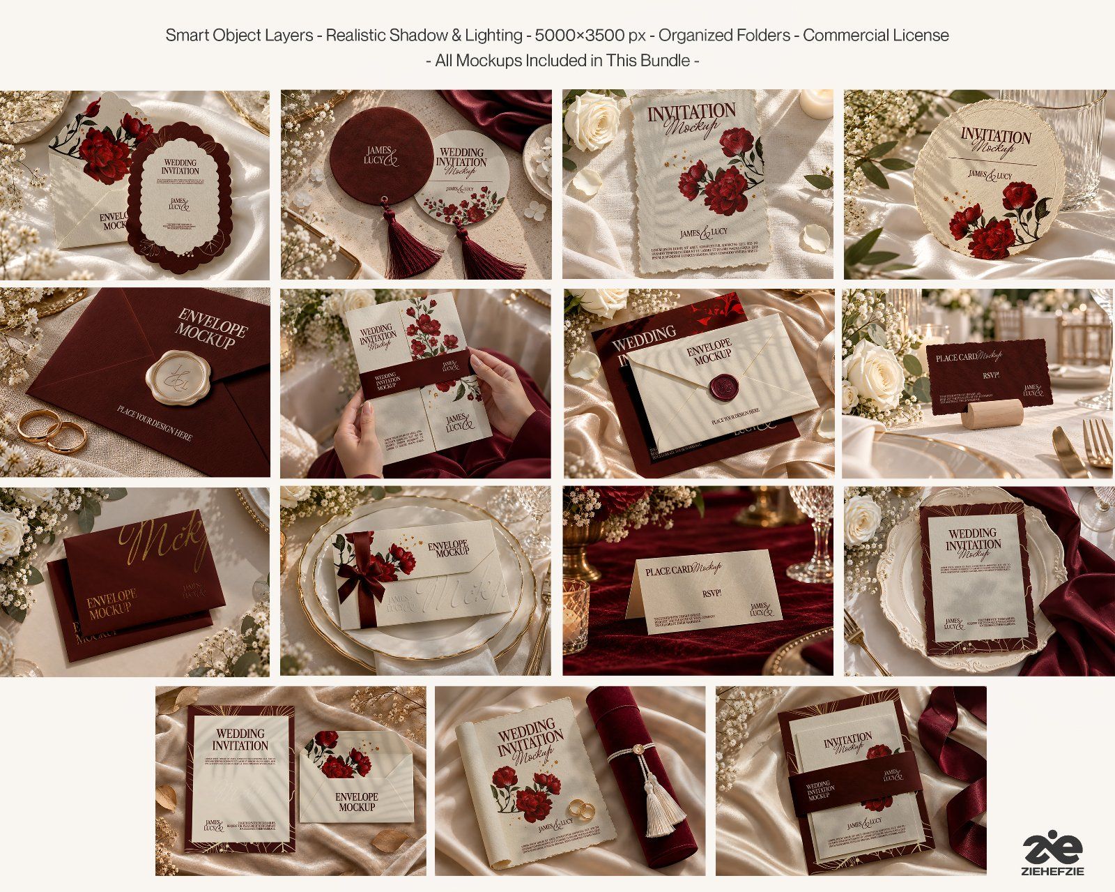 Luxury Wedding Invitation & Stationery PSD Mockup Pack (15 PSD Mockup) — image 2