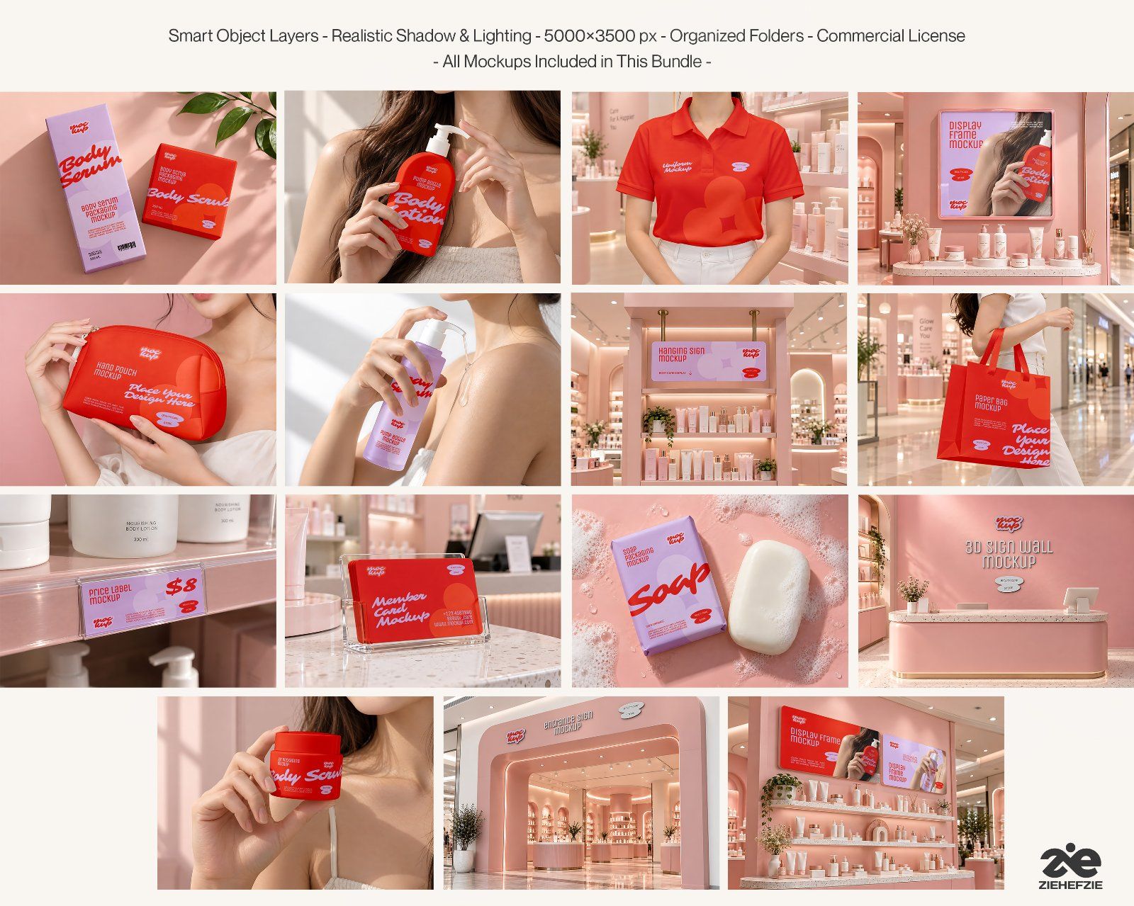 Body Care Shop Mockup Bundle - 15 Premium Cosmetic & Body Care Brand Identity Mockup Set — image 2