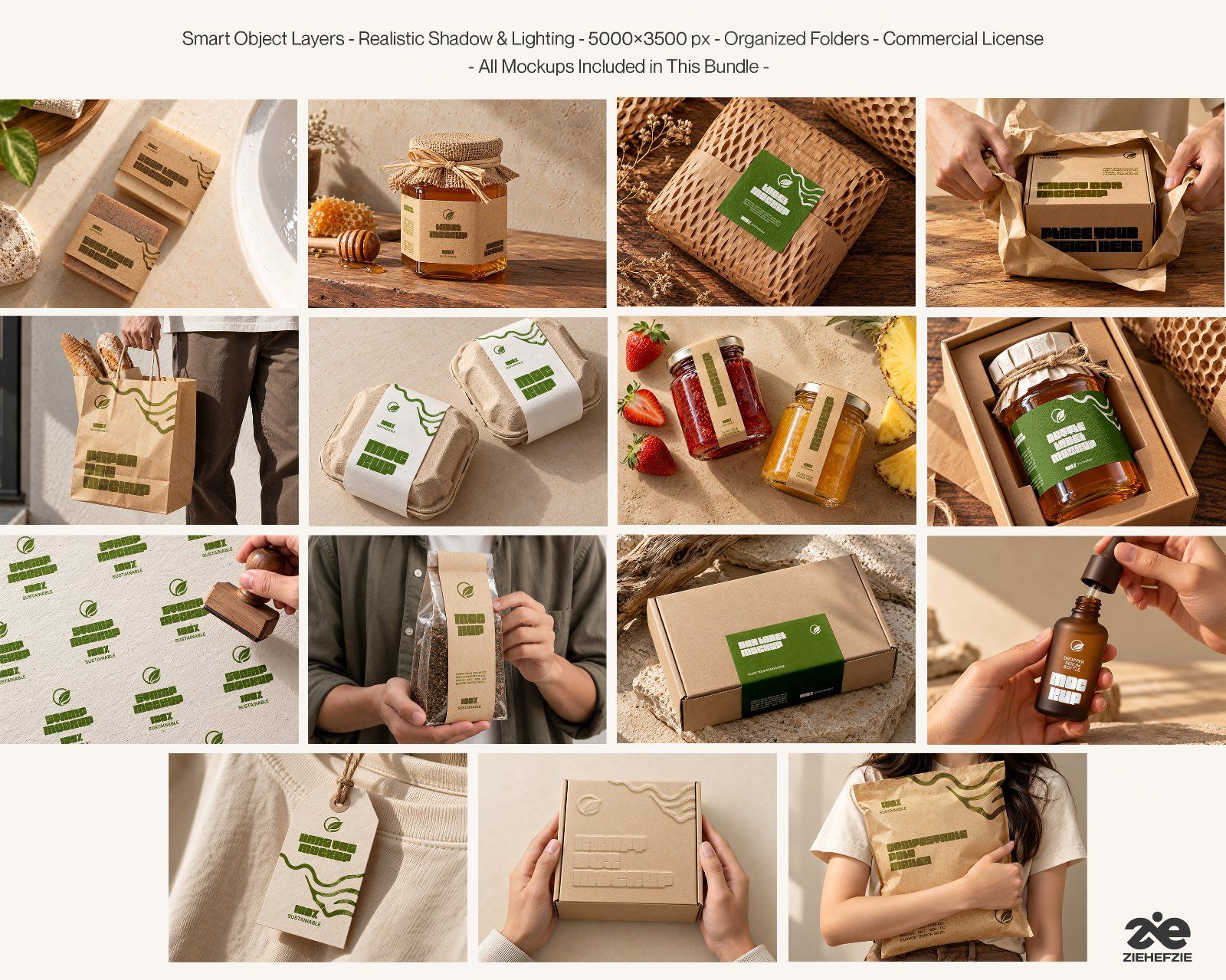 Sustainable Packaging Mockup Bundle - 15 PSD Organic & Eco-Friendly Packaging — image 2