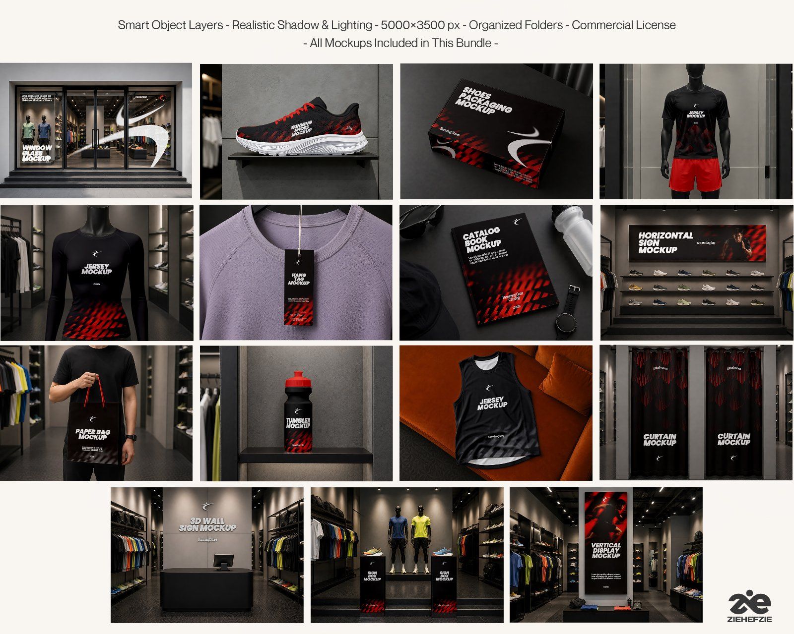 Running Gear Store Mockup Bundle - 15 PSD Templates Athletic & Running Apparel Brand Identity — image 2