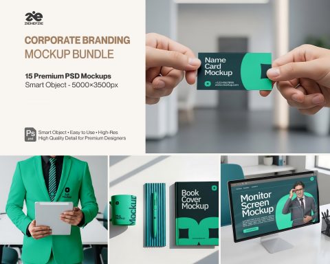15  Premium Corporate Branding Mockup Bundle – Business Identity & Office PSD Mockups