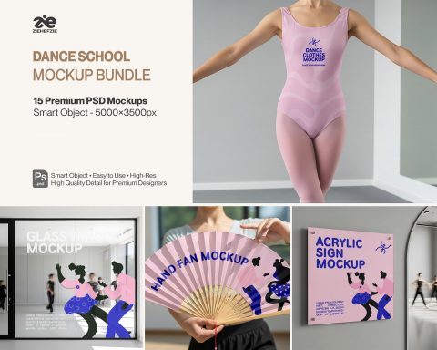 Premium Branding PSD Mockups for Dance Studio & Performance Identity
