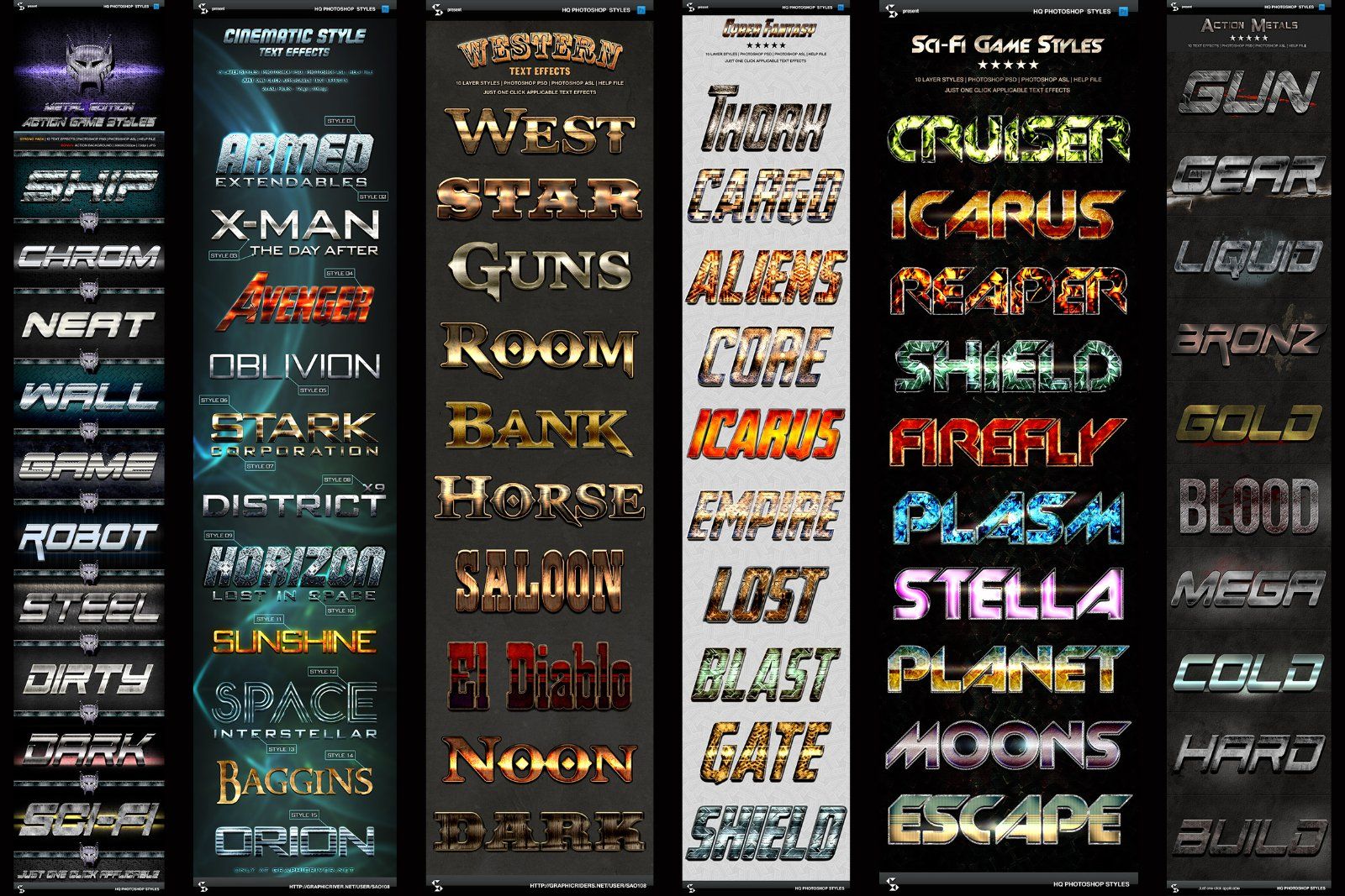 Action Sci-Fi Fantasy Text Effects Bundle