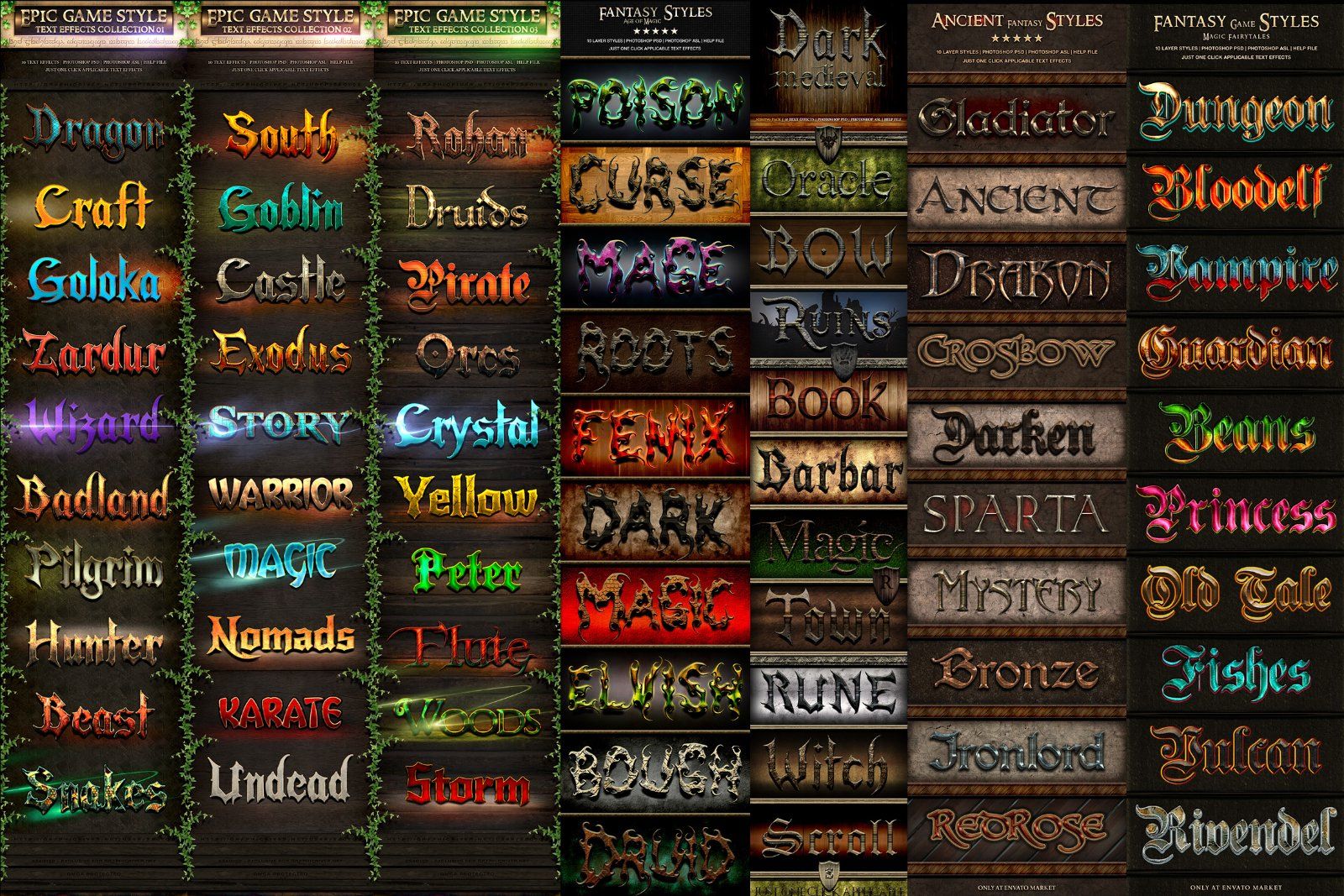 Action Sci-Fi Fantasy Text Effects Bundle
