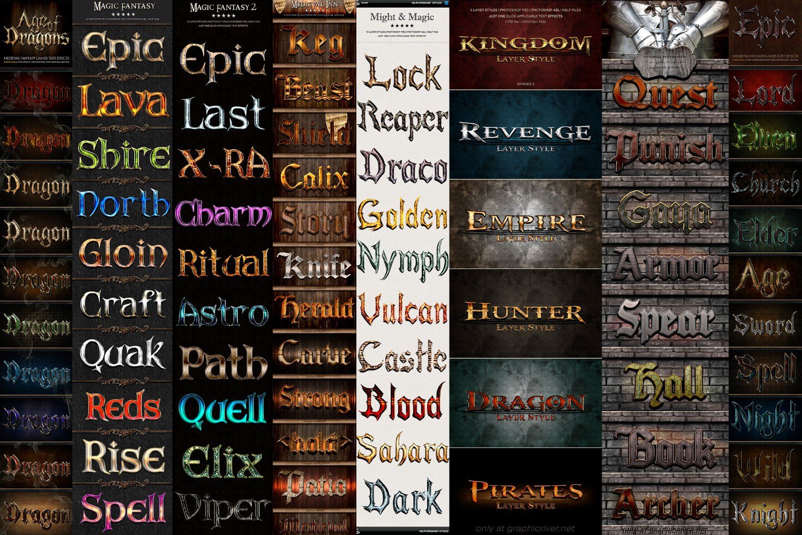 Action Sci-Fi Fantasy Text Effects Bundle