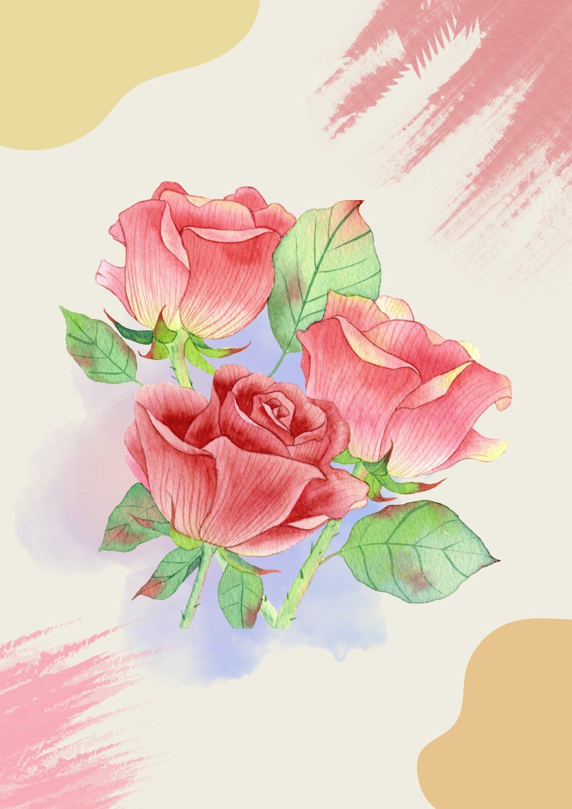 Vintage Pink Rose Botanical Wall Art & Beautiful in Life Inspirational Poster — image 1